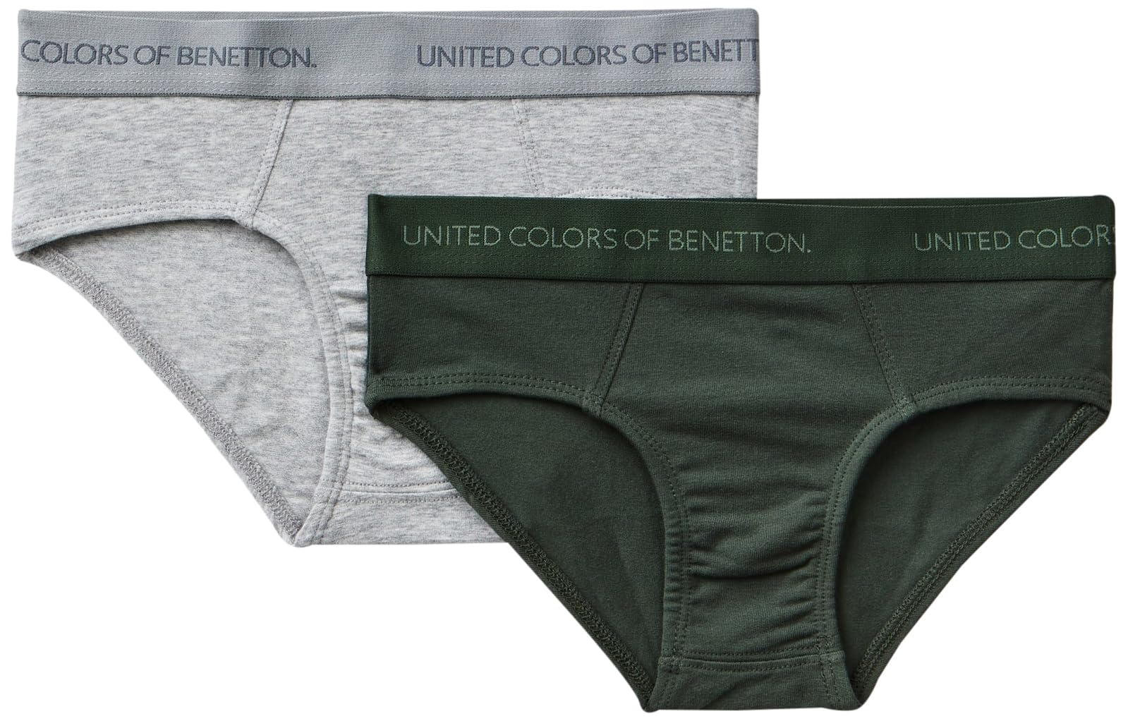 Benetton Intimo 3op80s484 Set 2 Slip Bimbo Grigio
