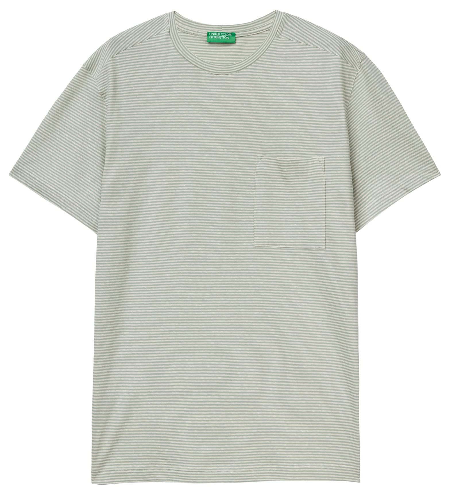 Benetton T-shirt Uomo maglietta cotone Rosa 64w taschino