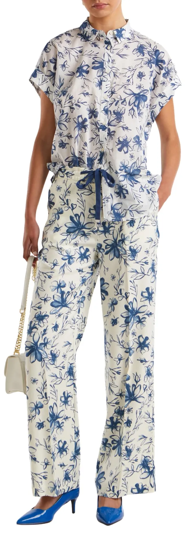Benetton 43nbdf02s Pantalone Donna XXS Blu viscosa