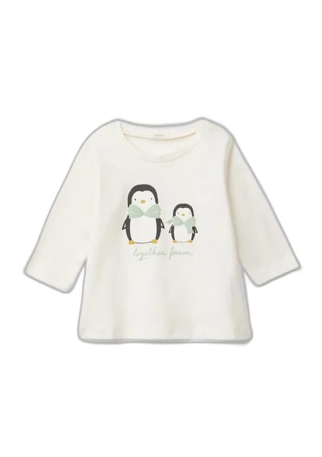 Benetton T-Shirt Bimba 74 Jersey Organico Manica Lunga