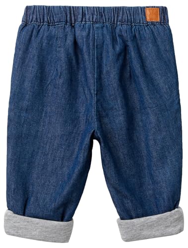 Benetton Pantaloni Neonato Denim Chambray Taglia 56 Tasche