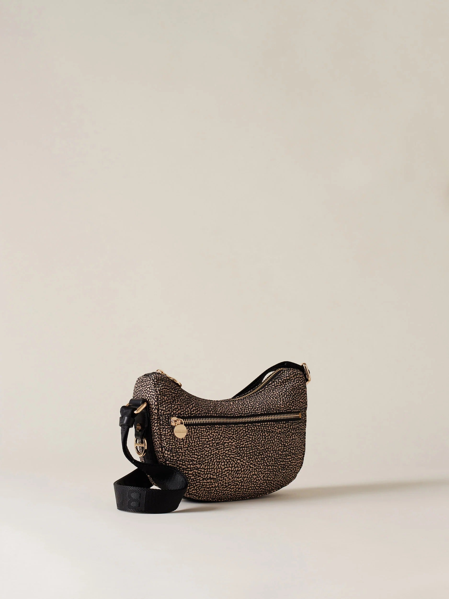 Borbonese Luna Mini 934137 I15 Borsa OP Naturale Nero