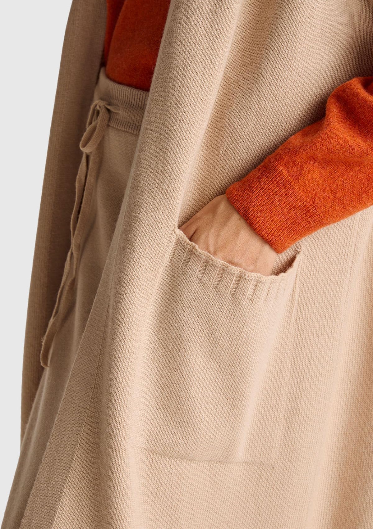 Benetton Maglieria Cardigan Gilet Lungo Senza Bottoni