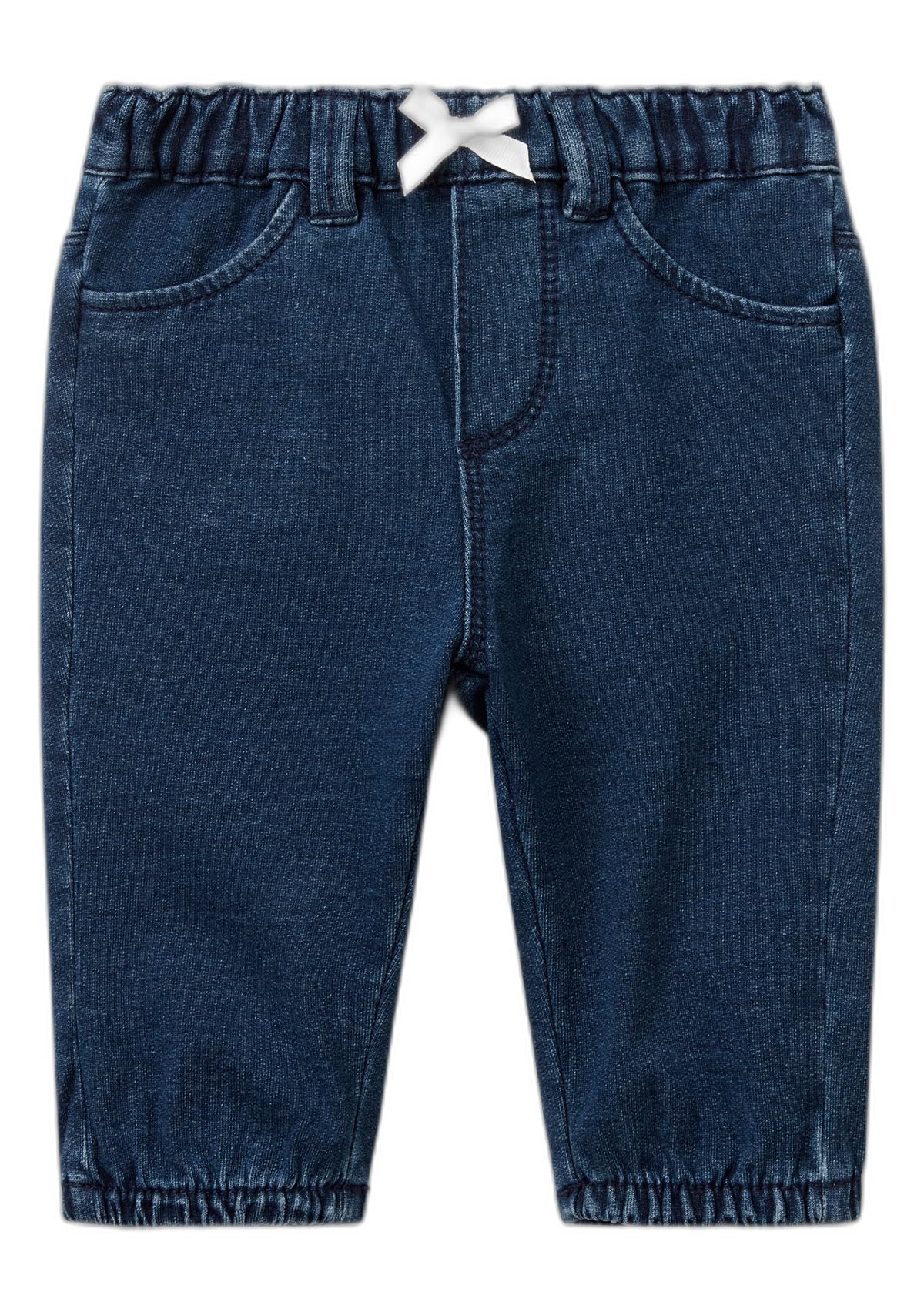 Benetton Bimbo Pantalone Denim Felpa 74 Elastico Tasche