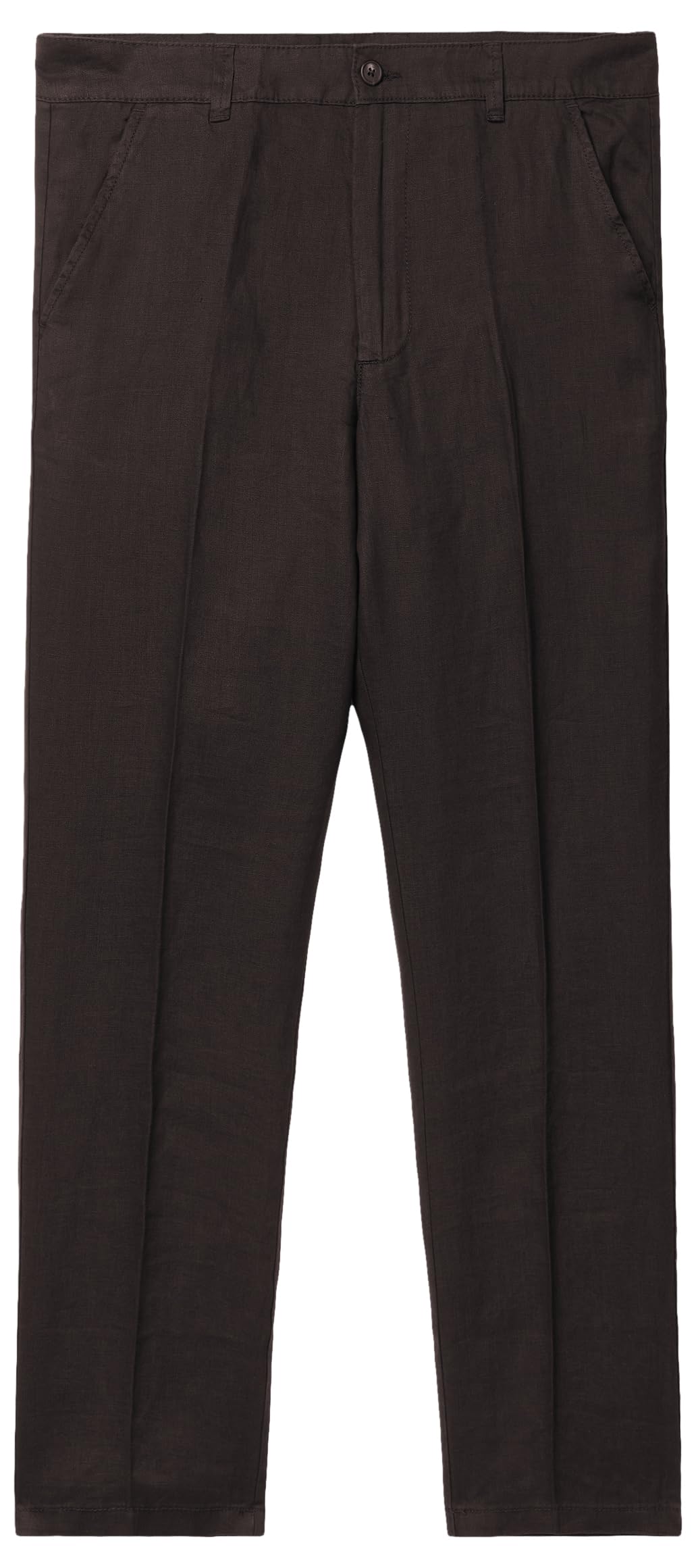 Benetton Pantaloni Uomo Chino Lino Verde Militare 1z9