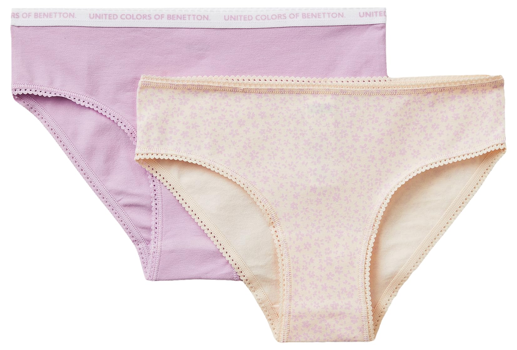 Benetton Set 2 Slip Bambina 3 Anni Elastico Logo