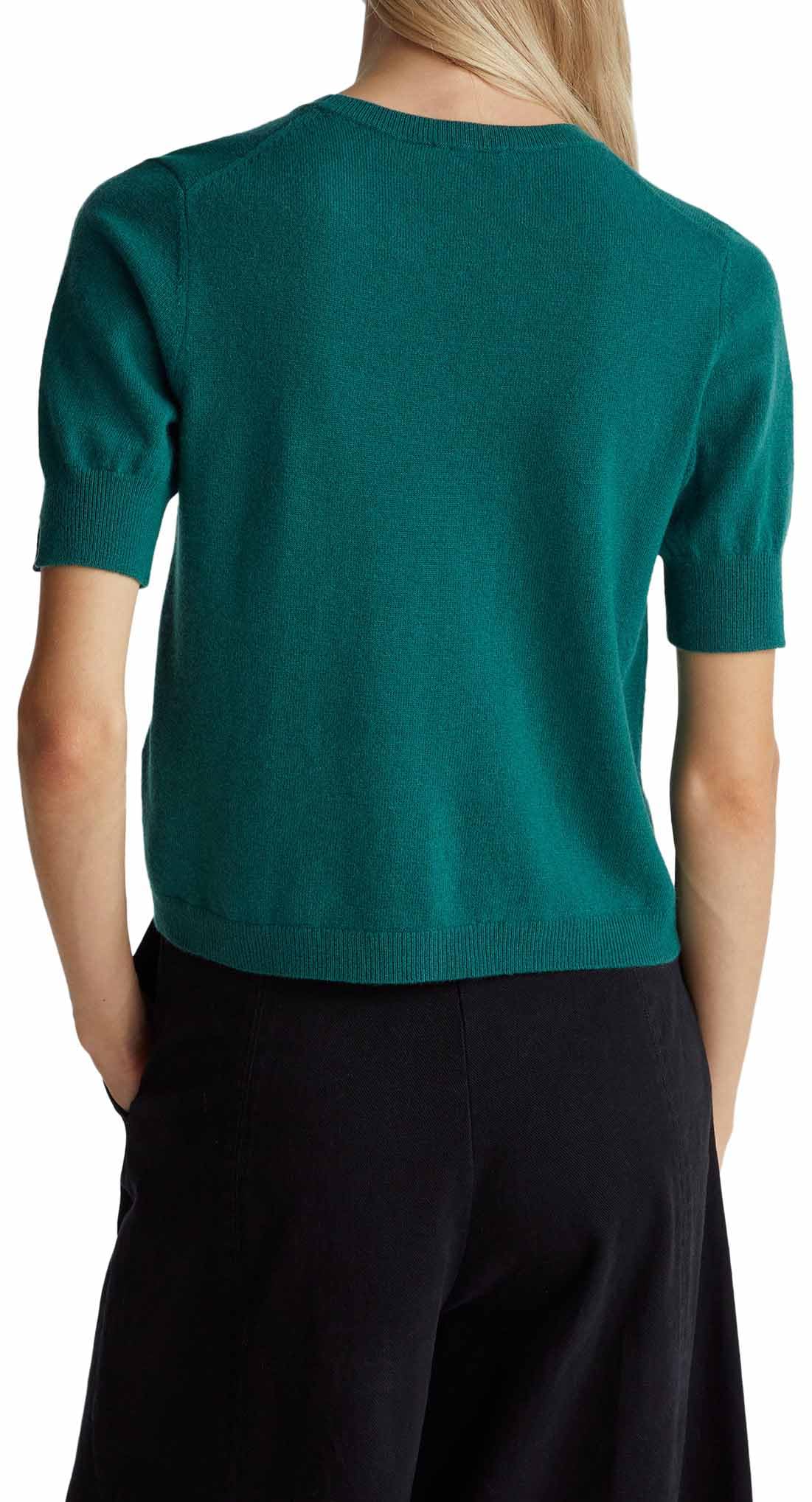 Benetton Maglieria Maglione Donna Verde manica corta regular