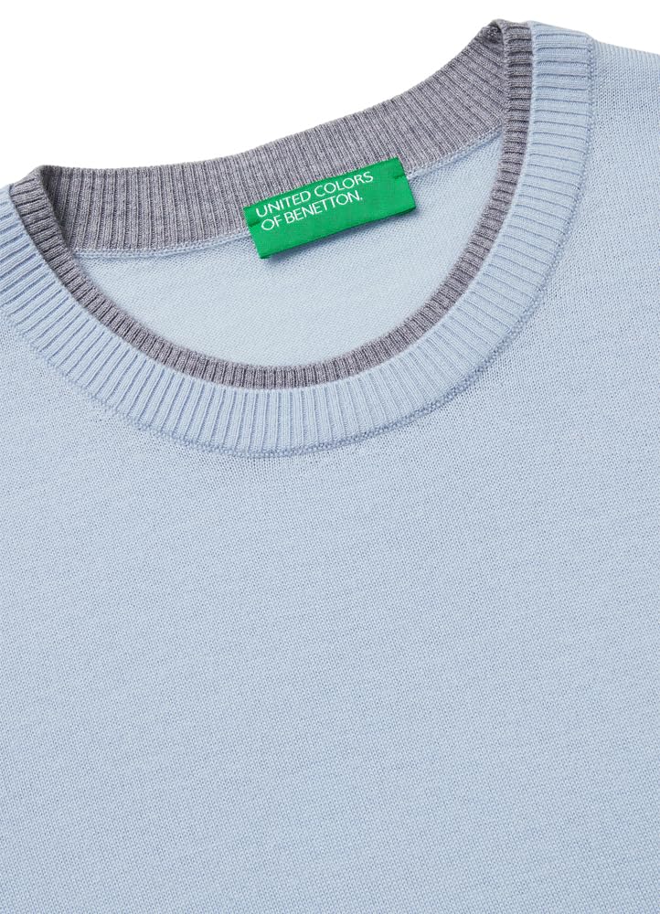 United Colors of Benetton 11ahd10g4 Maglia Donna Blu in Lana