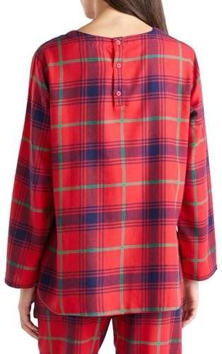 Benetton Blusa 43UL3M009 Pigiama Donna Flanella Multicolor L