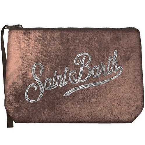 MC2 Saint Barth Aline Velvet Pochette Marrone
