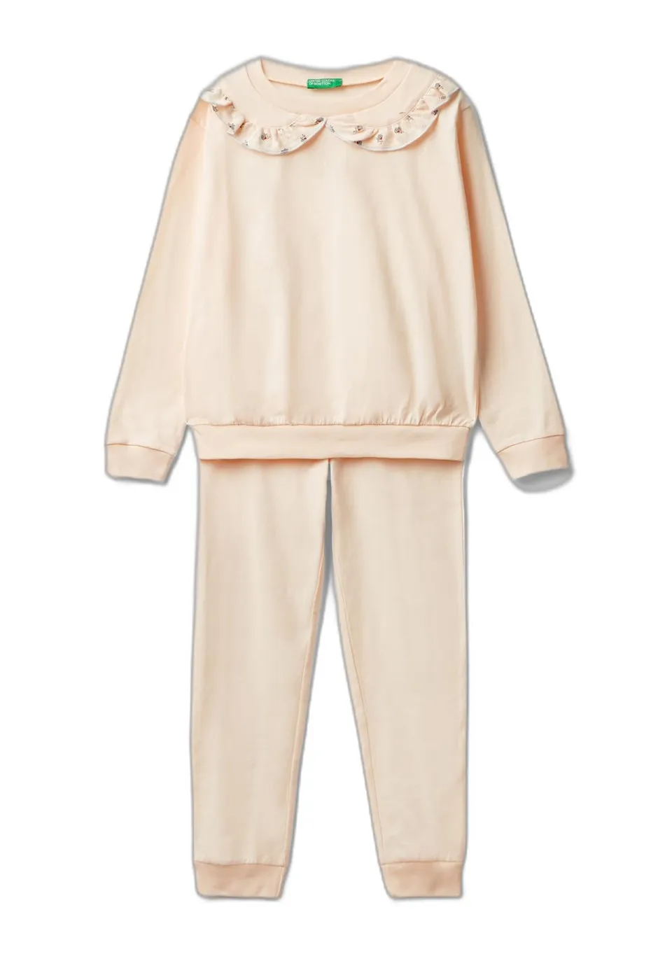 Benetton 30960p06b Pigiama Bambina Tinta Unita Taglia M