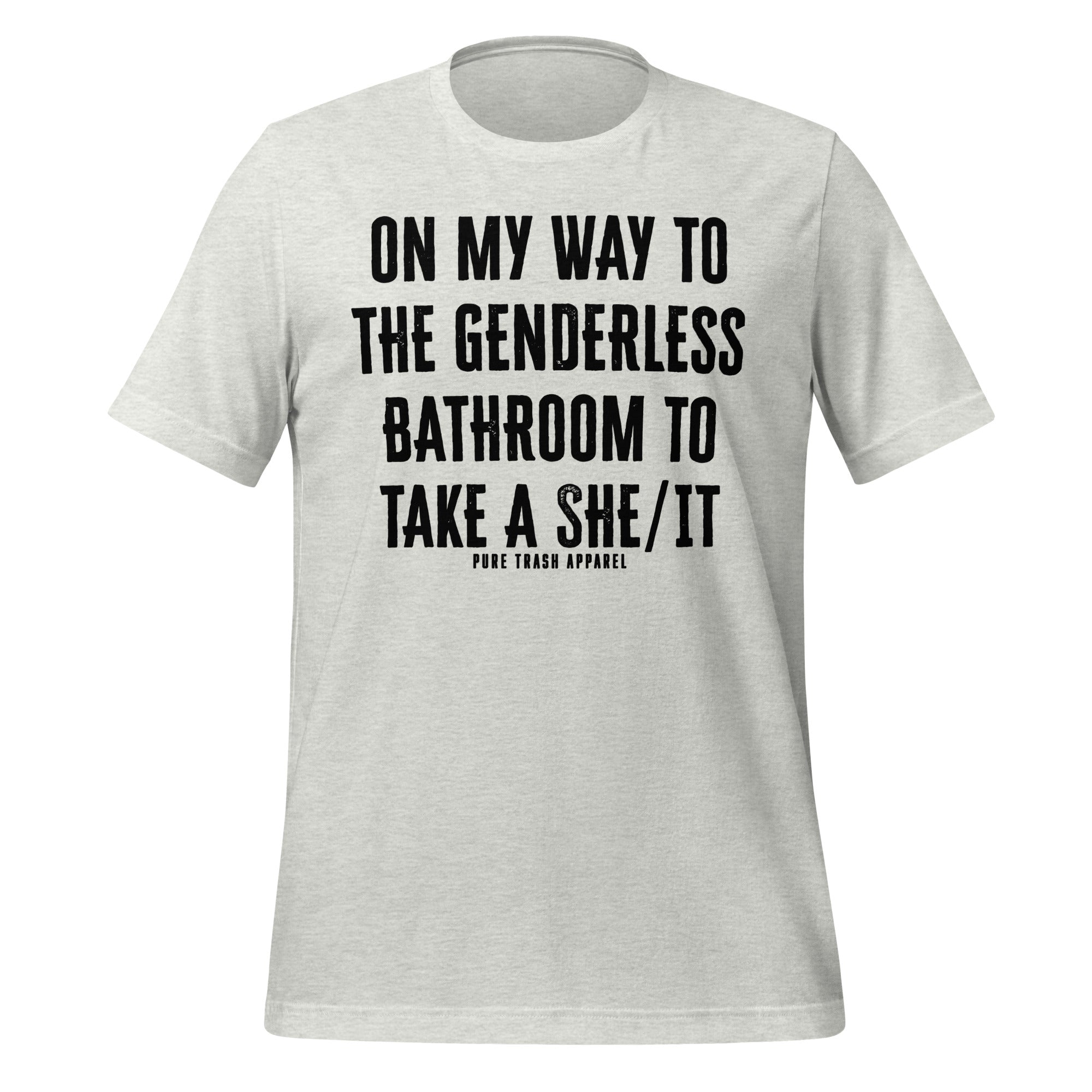 Pure Trash Genderless Bathroom maglietta unisex Teal cotone
