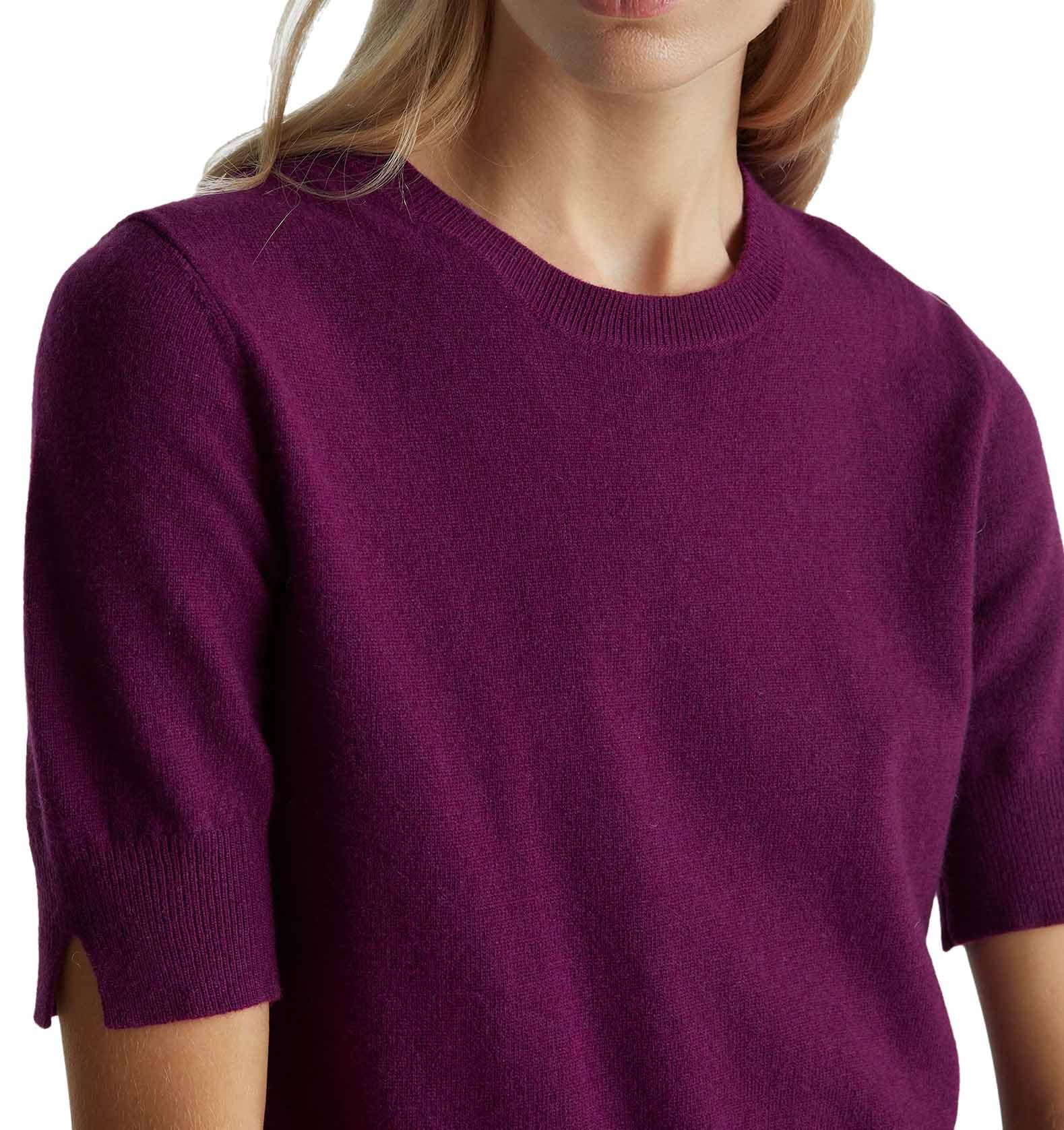 Benetton 103me5014 cardigan donna viola righe