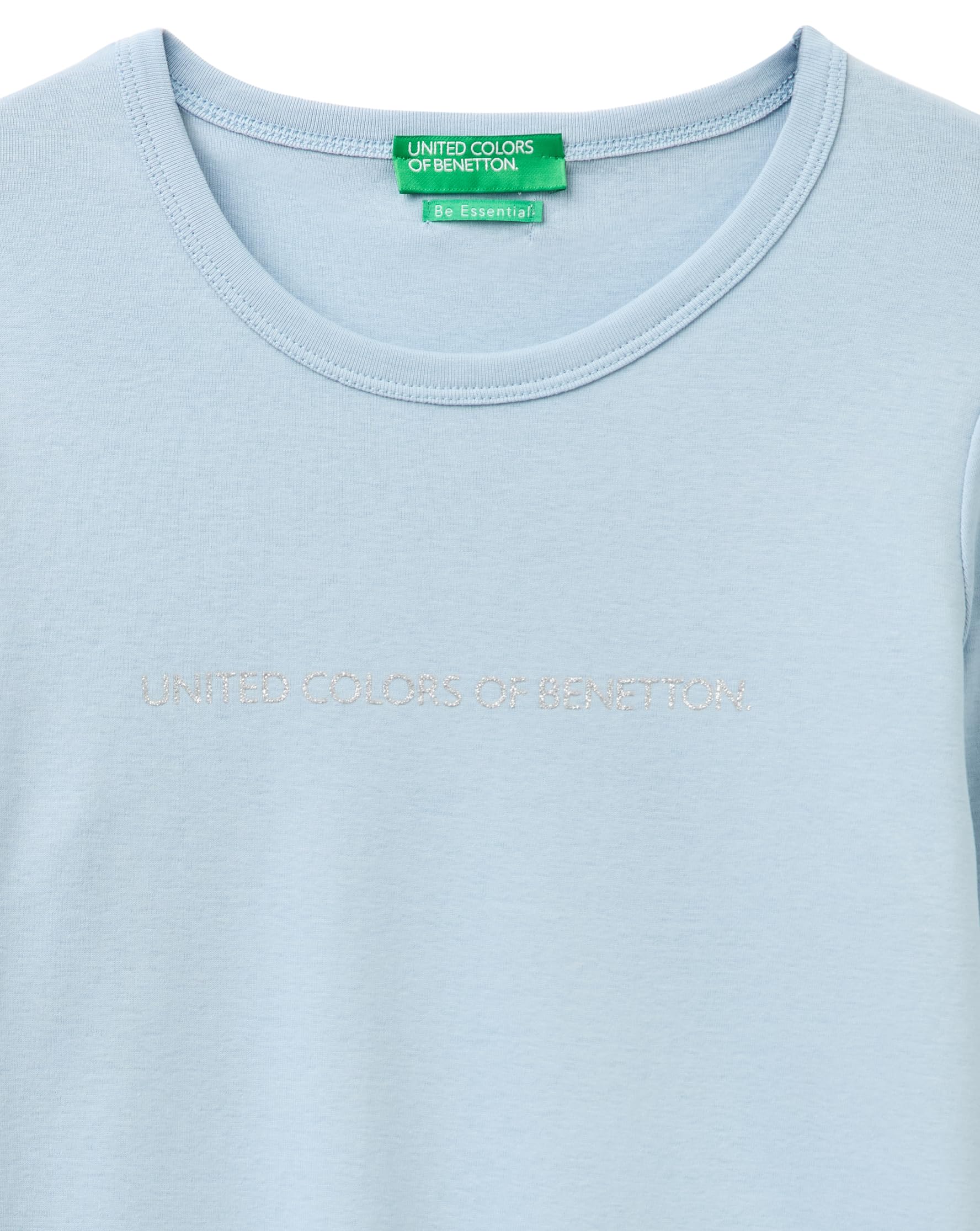 United Colors of Benetton T-Shirt Donna Manica Lunga Glitter