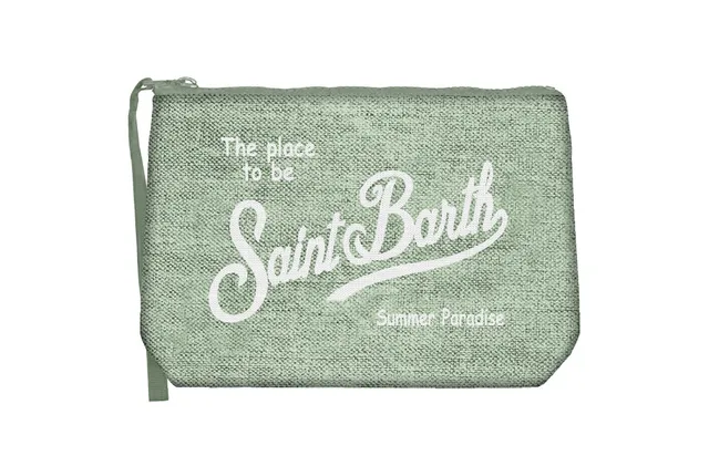 MC2 Saint Barth Aline Linen pochette verde salvia lino