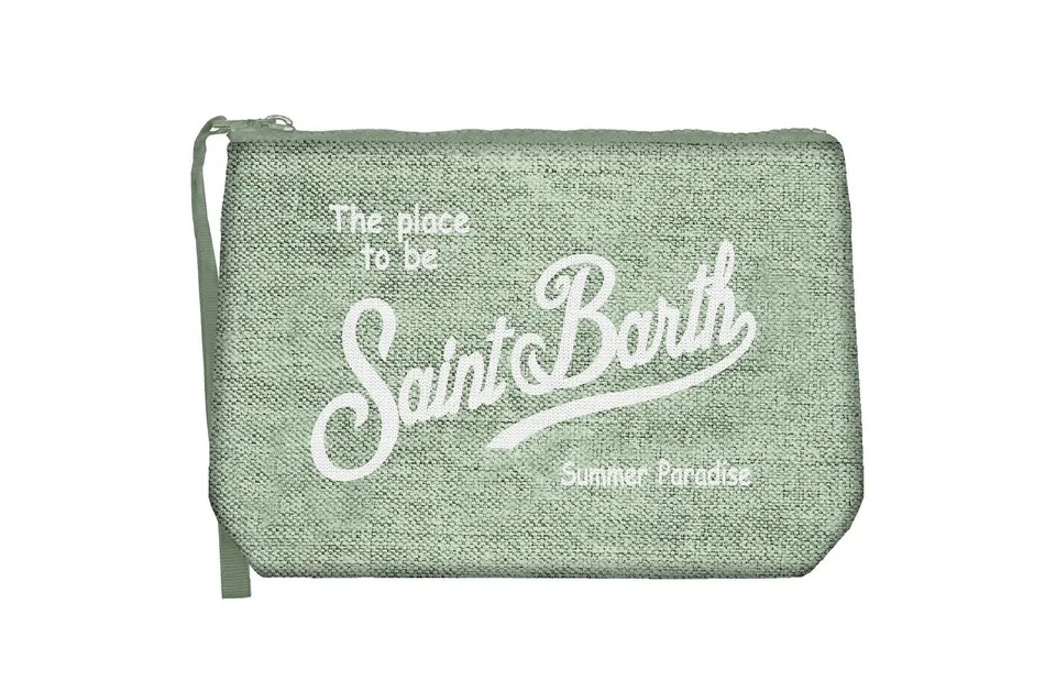 MC2 Saint Barth Aline Linen pochette verde salvia lino