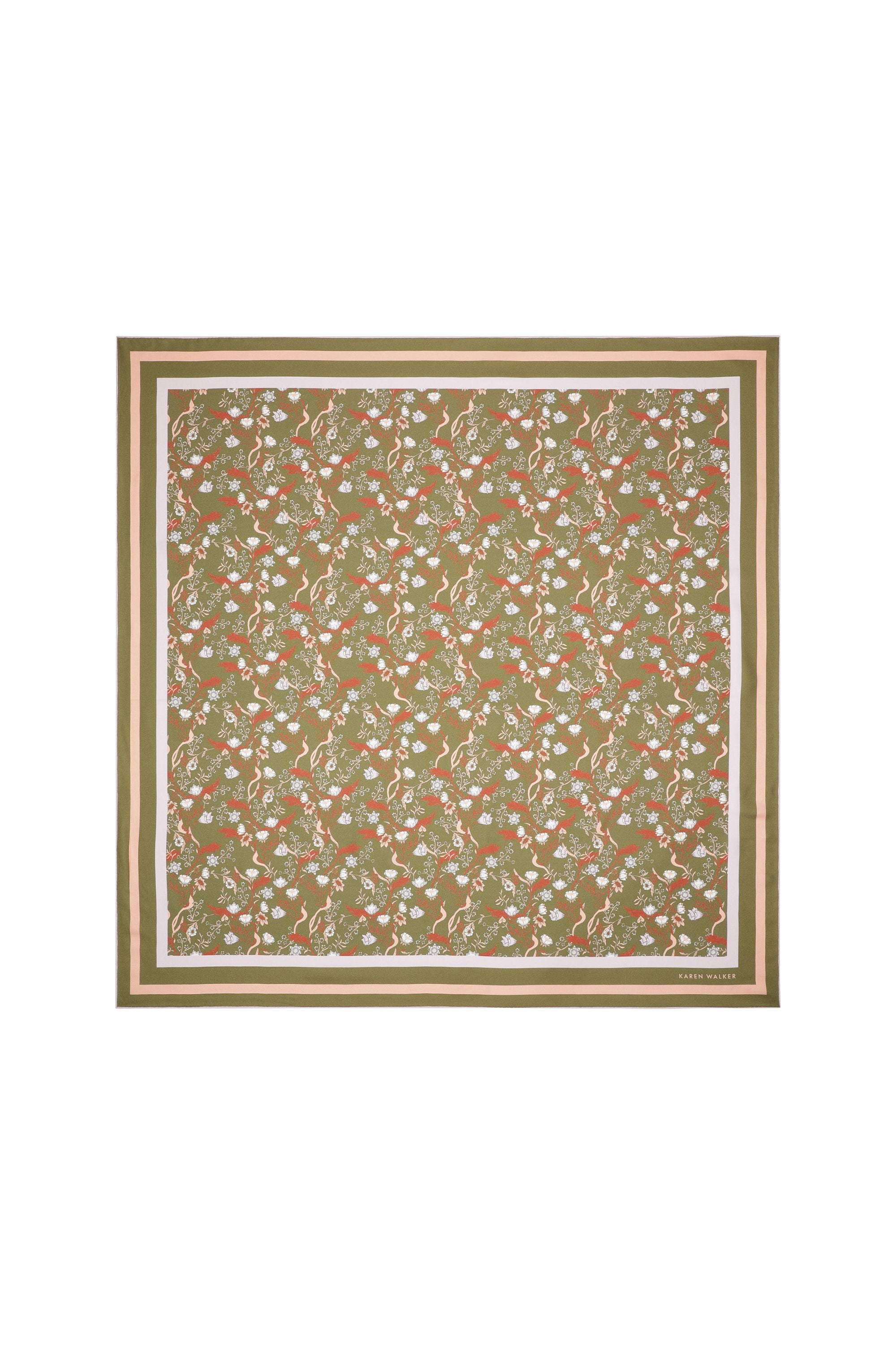 Karen Walker Whimsy Foulard Seta Oliva Multi Floreale