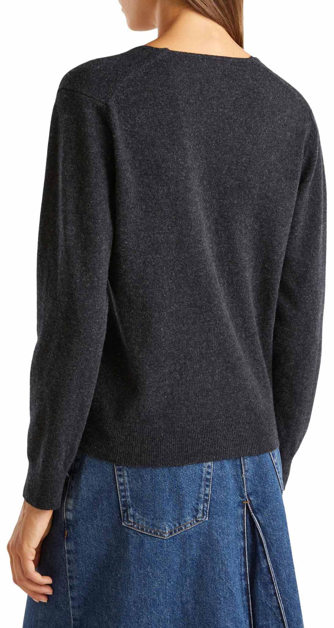 Benetton Maglieria 1002d401y maglione donna grigio scollo V