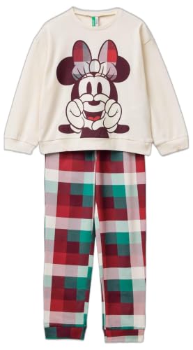 Benetton Set Pigiama Bambina Rosso Jersey Disney Cotone
