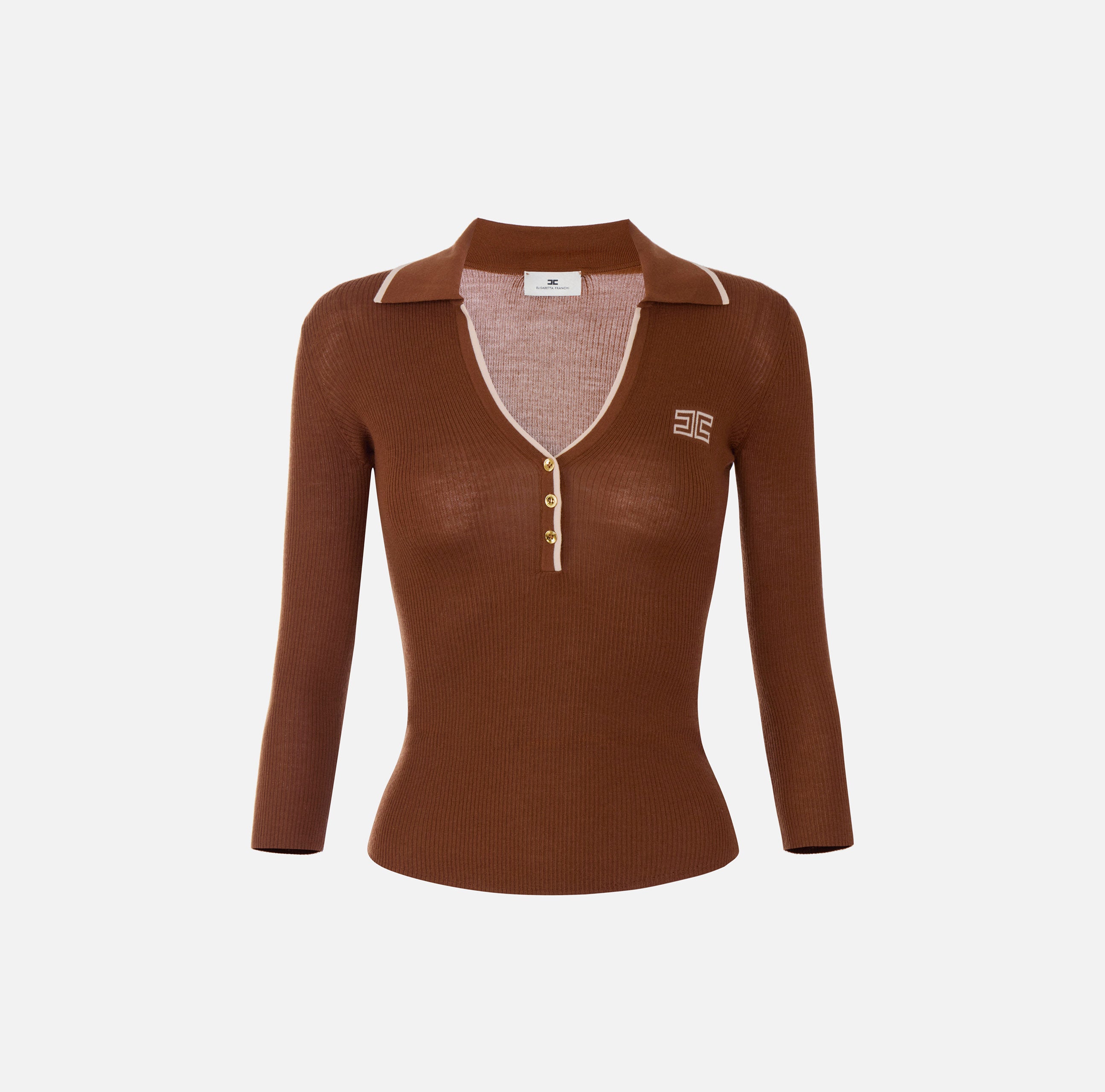 Elisabetta Franchi MK17B66E2 polo maglia sigaro lana