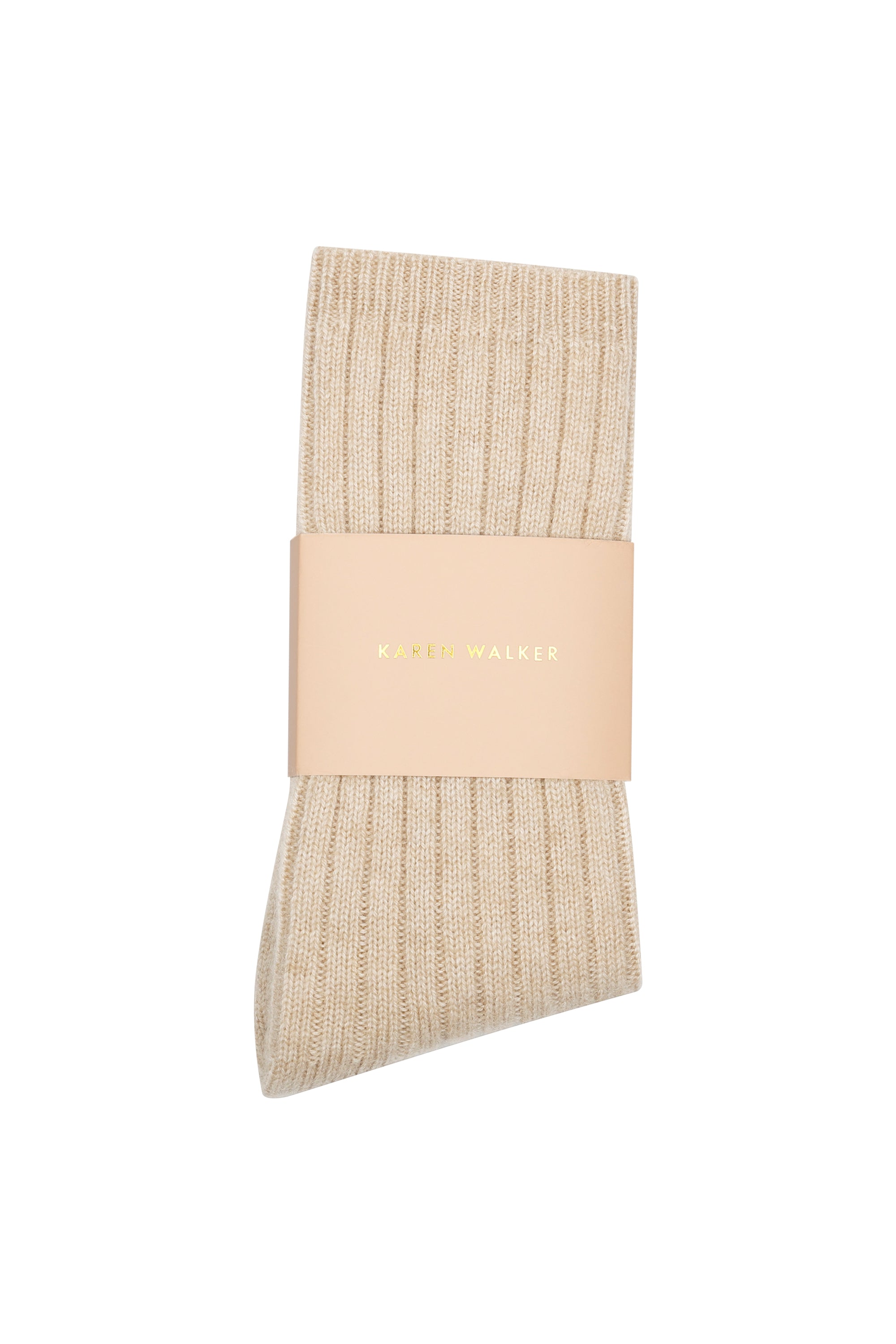 Karen Walker Rib Socks calze cashmere Stone Marle