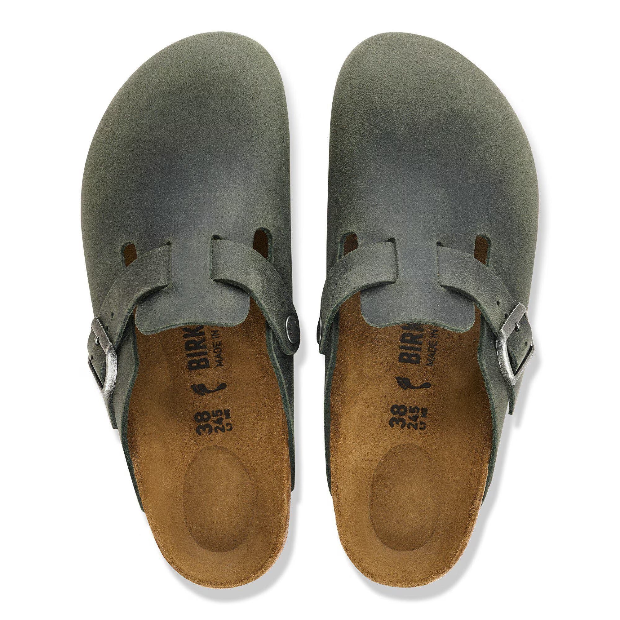 Birkenstock Boston 1032792 ciabatte uomo thyme pelle