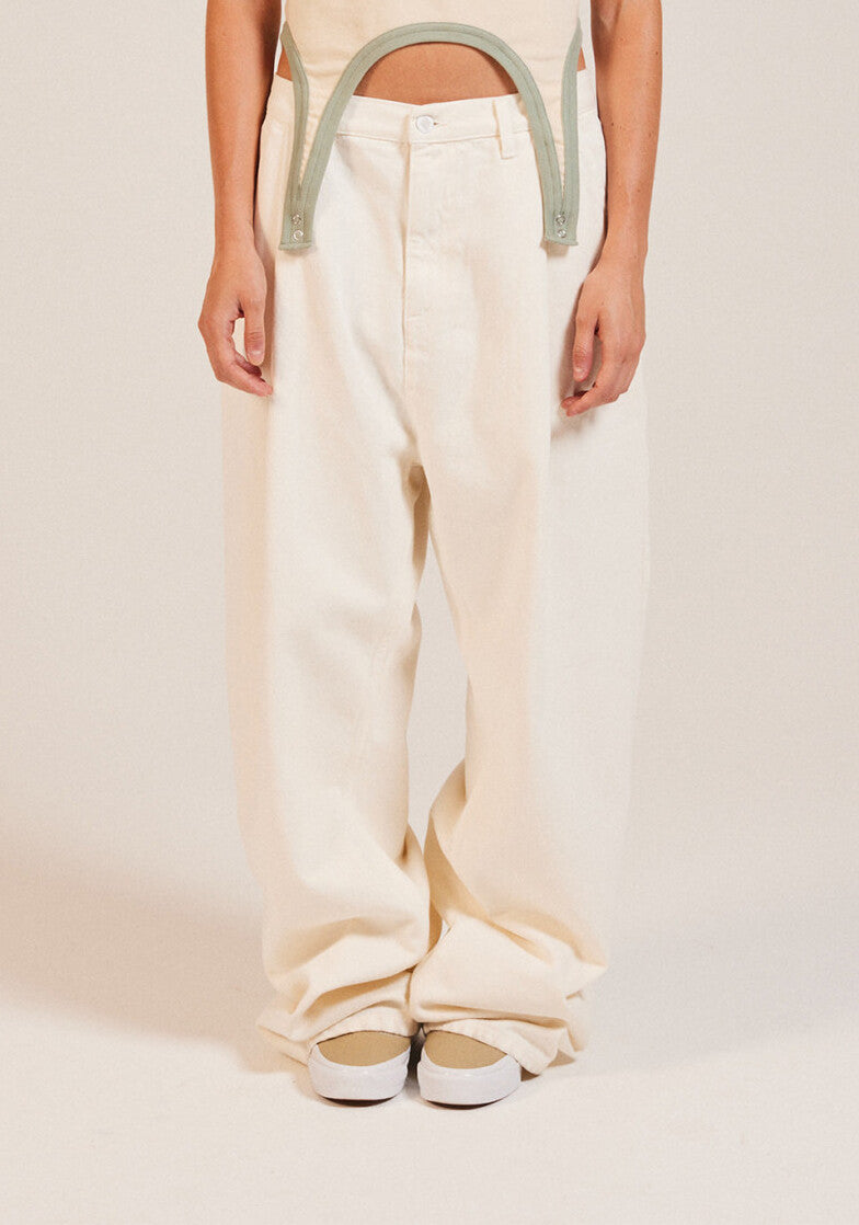 Amish AMX203P4650992 pantaloni bianco loose fit