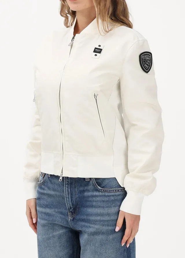 Blauer Laurie 26SBLDC1218 bomber donna bianco nylon