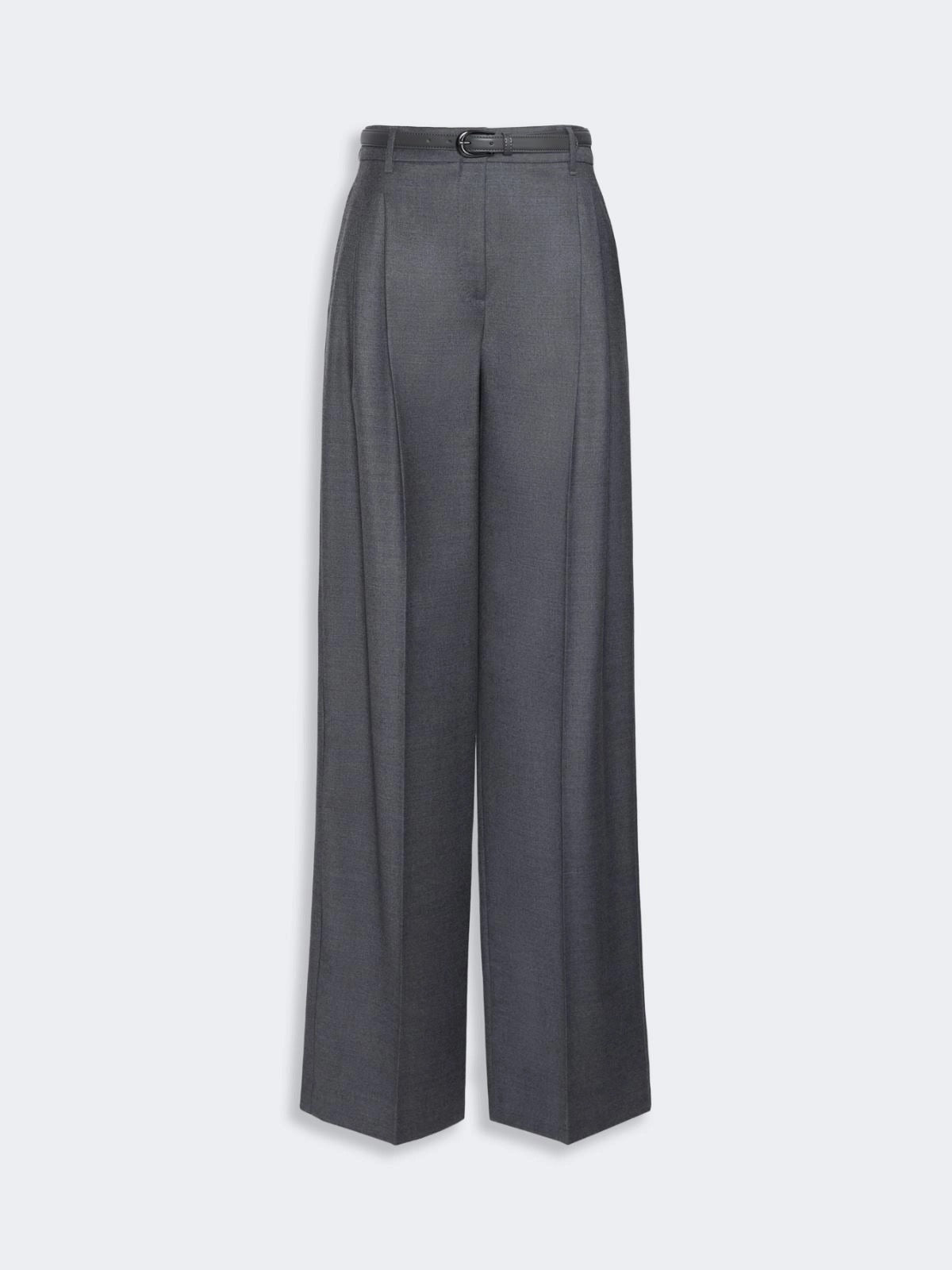 Max Mara Studio MSTLAGO003 pantalone grigio scuro taglia 40 lana