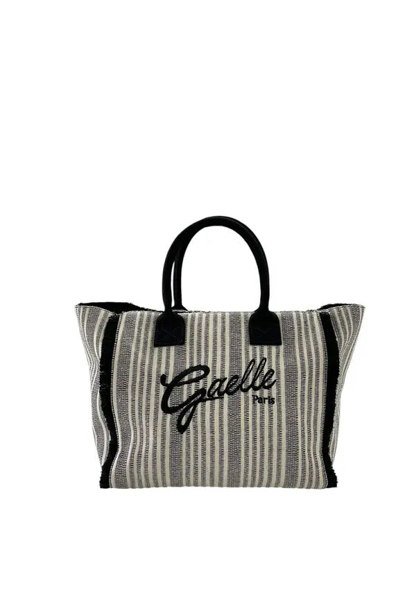 Gaelle Paris GAACW03190 Maxi Shopper Cotone Logo Nero