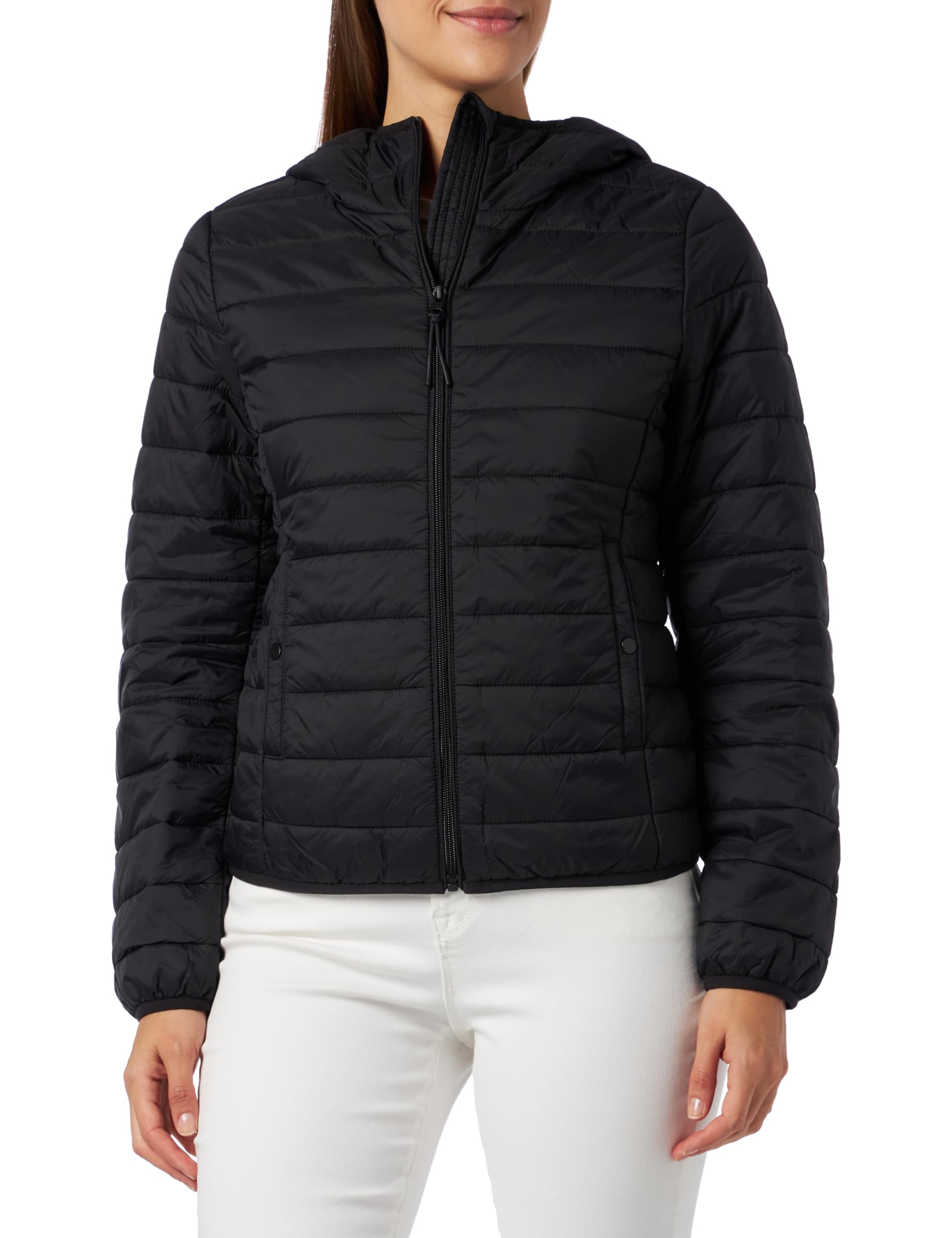 Benetton 2twddn024 giacca donna nero 100 micropiuma dritto