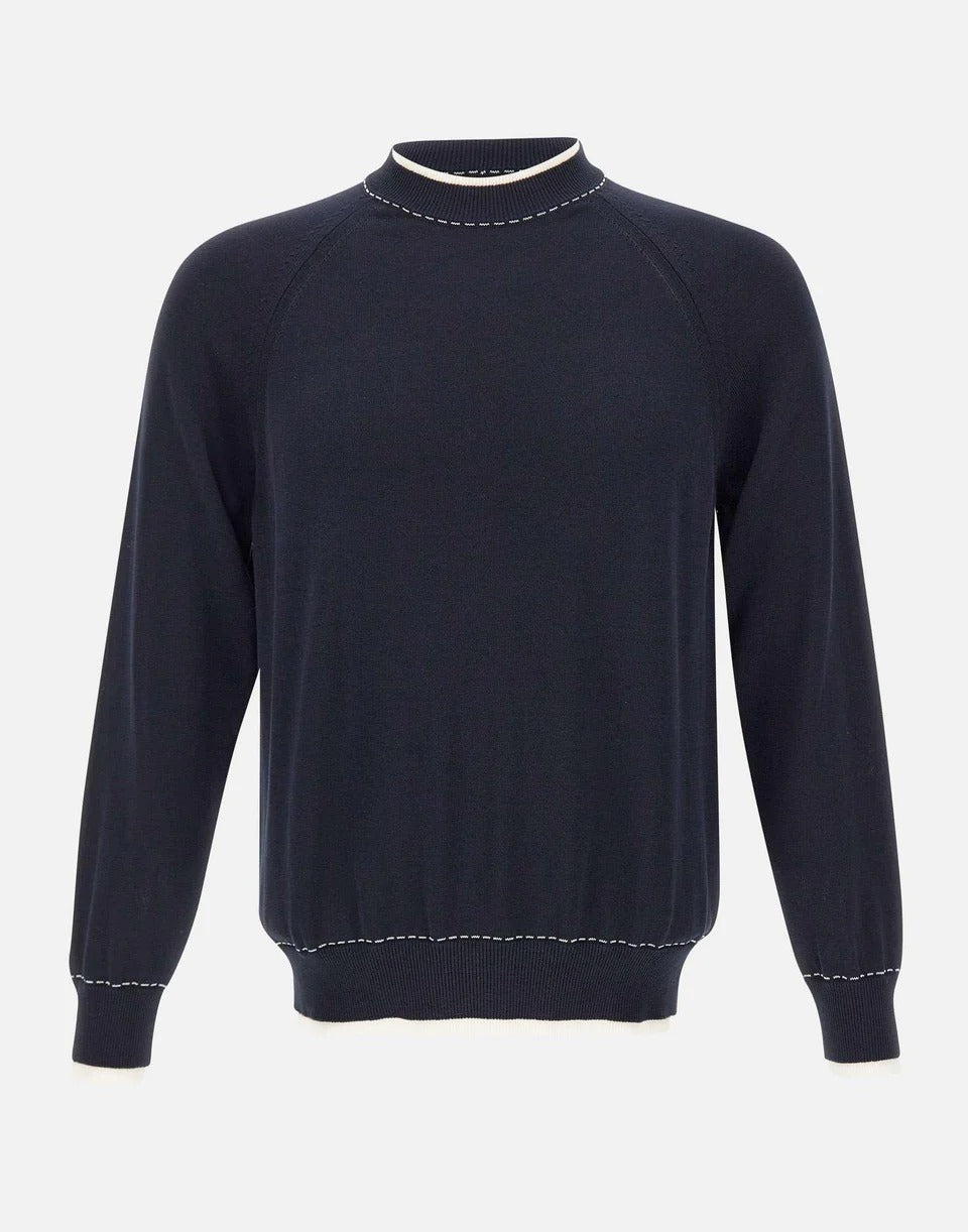 Eleventy M76MAGM28 maglia uomo blu cotone regular