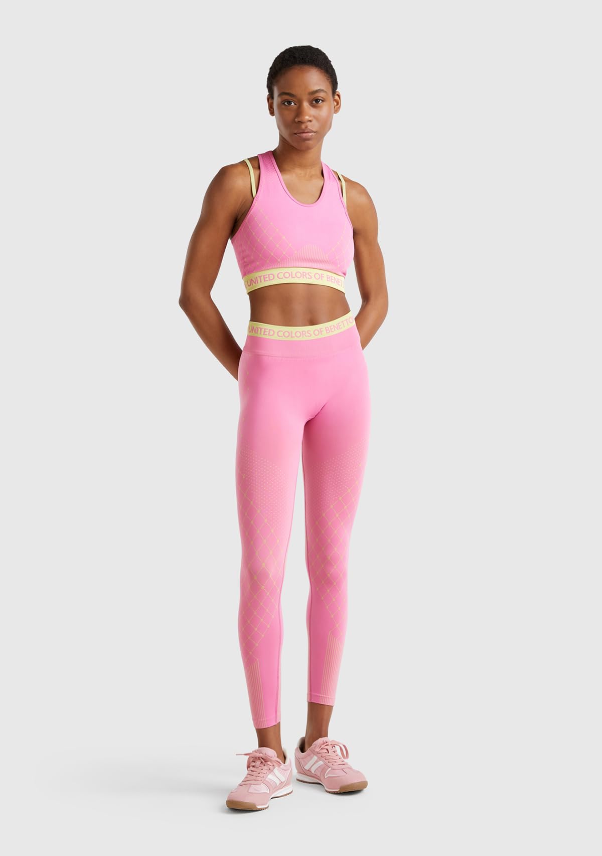 Benetton Leggings Donna seamless alla caviglia monogram