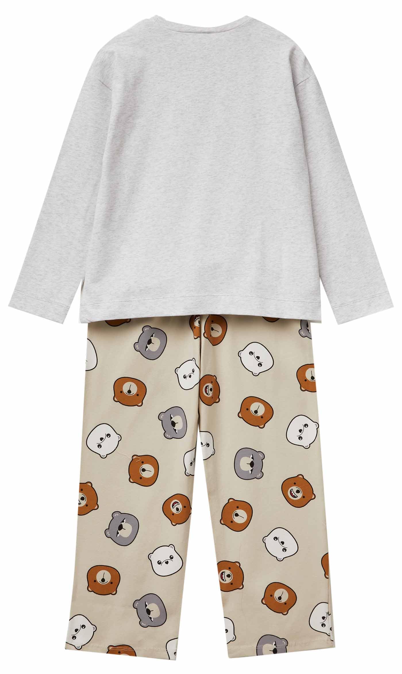 Benetton 3dke0p09p pigiama bambina cotone caldo