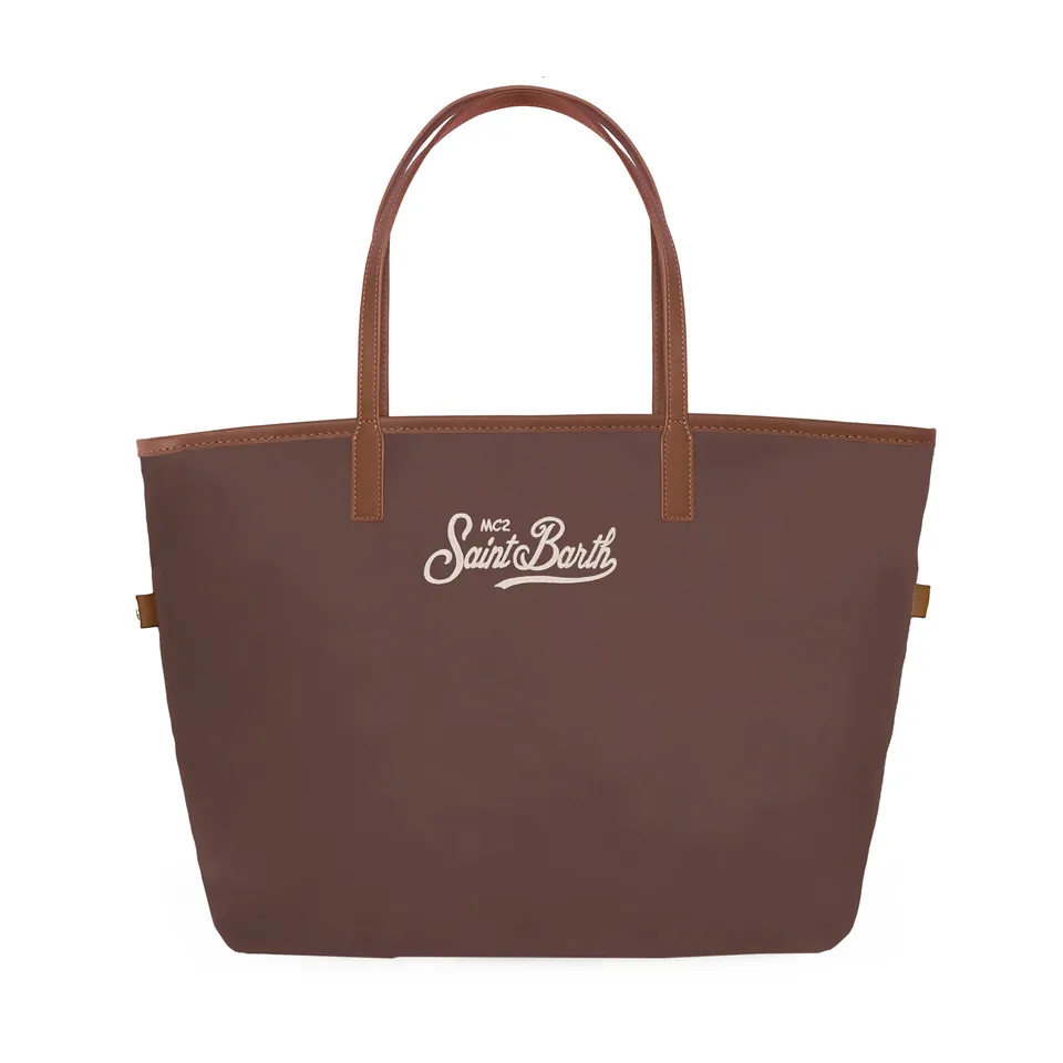 MC2 Saint Barth City Bag Mid borsa marrone nylon