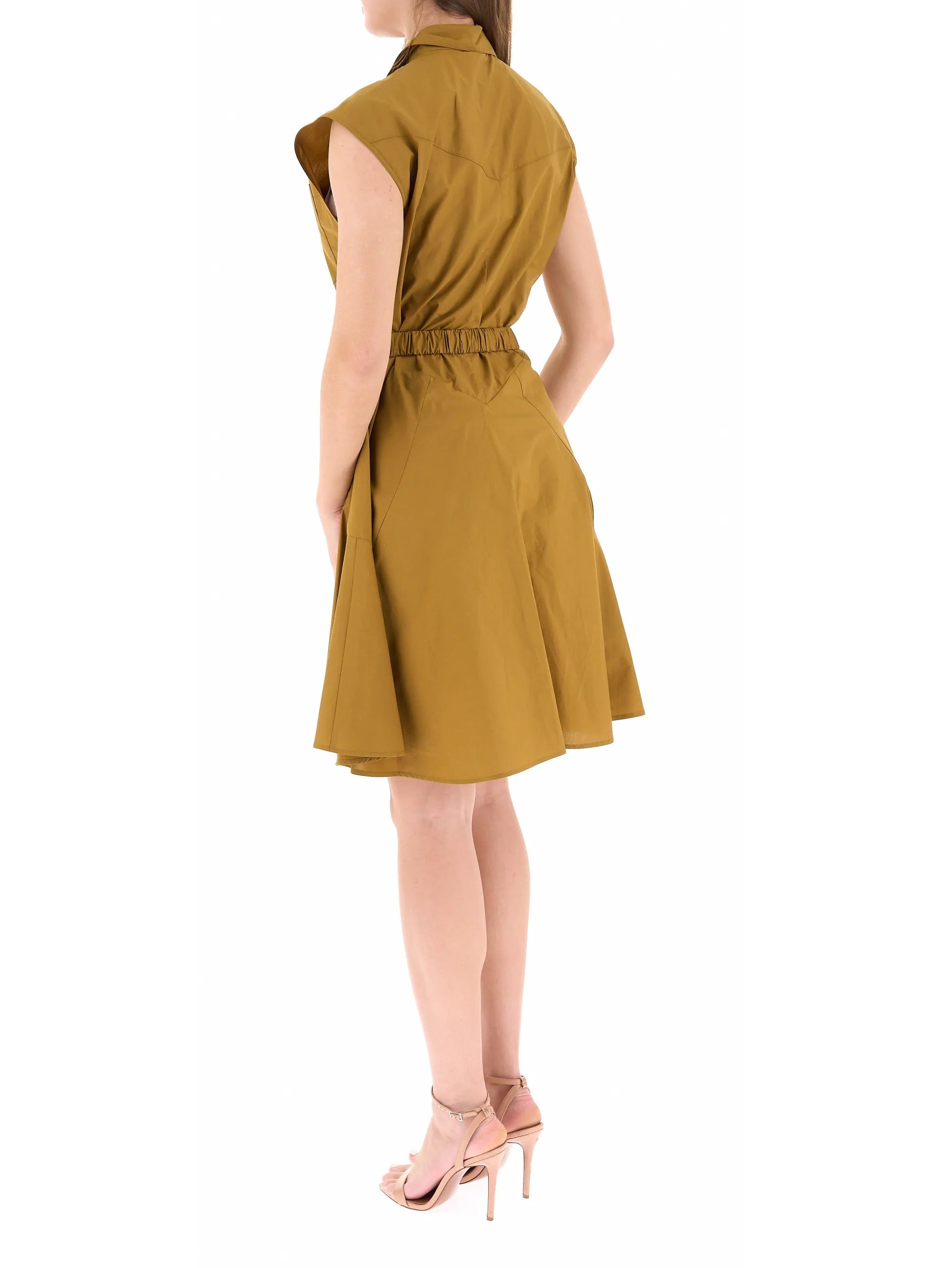 Pinko 103111 A2LD abito chemisier bronzo cotone