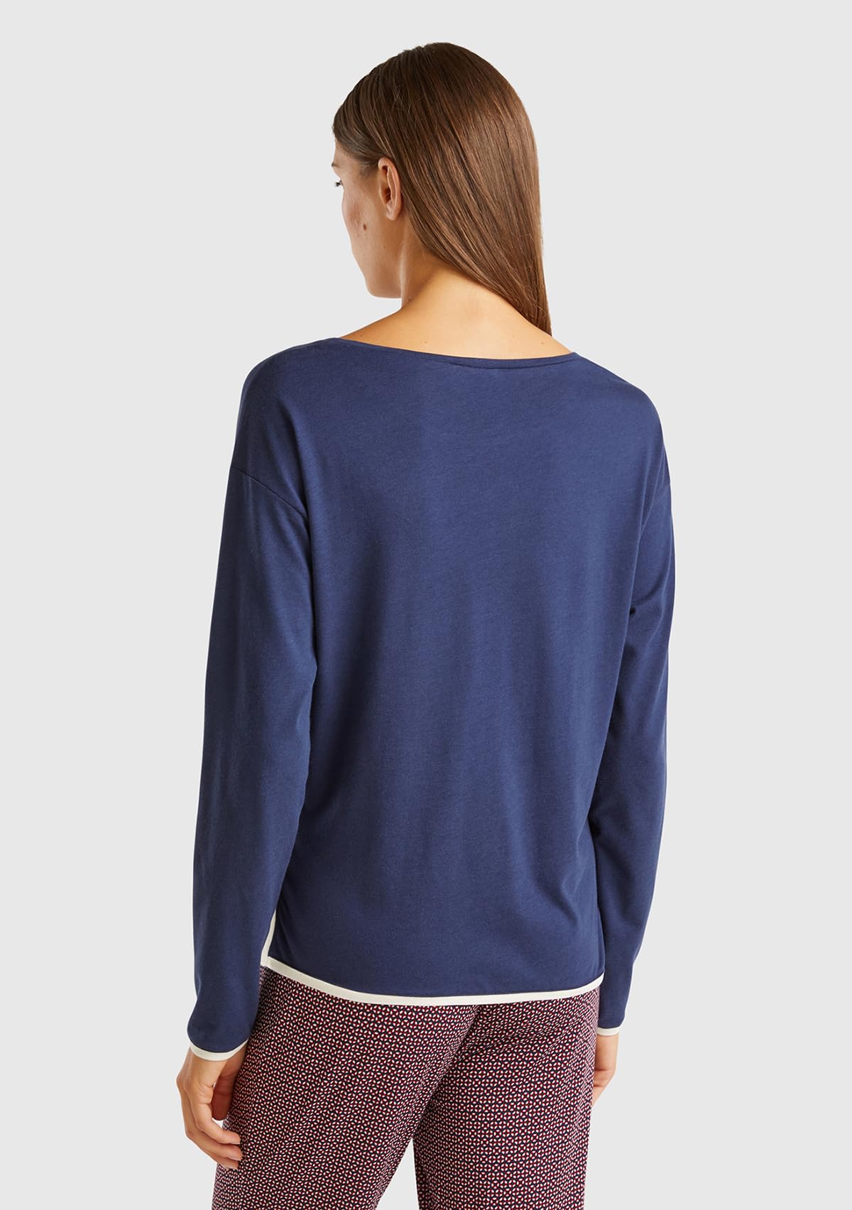 Benetton 3Y5E3M063 Maglia Pigiama Donna L Blu