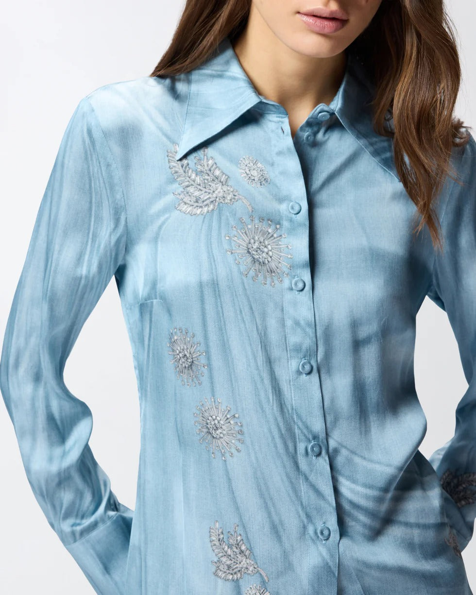 Pinko Christa 106211 A37N Camicia Blu Viscosa