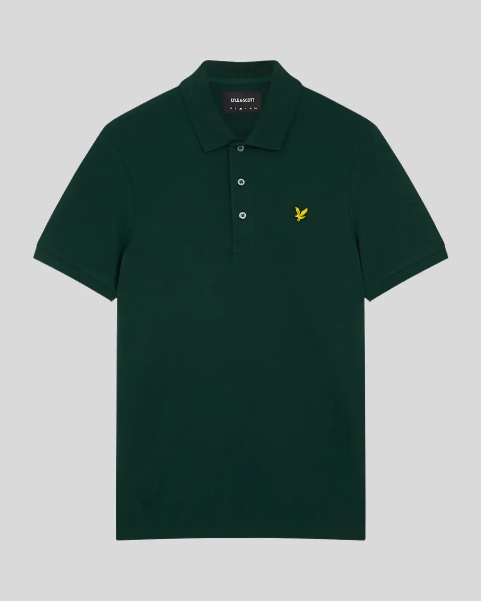 Lyle & Scott Plain SP400V0G polo verde piquet cotone