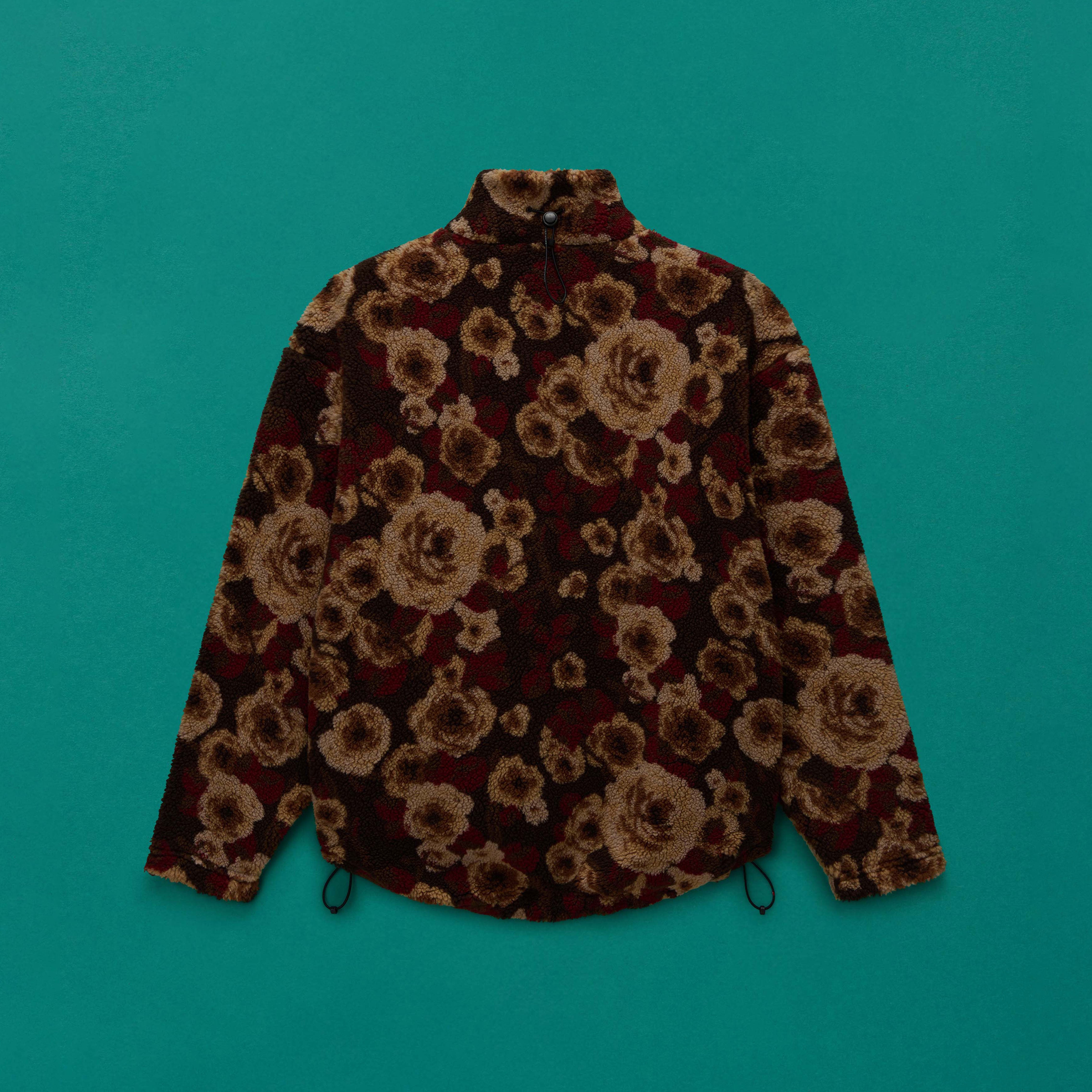 Martine Rose Emin Jacquard Felpa Full Zip Brown Floral