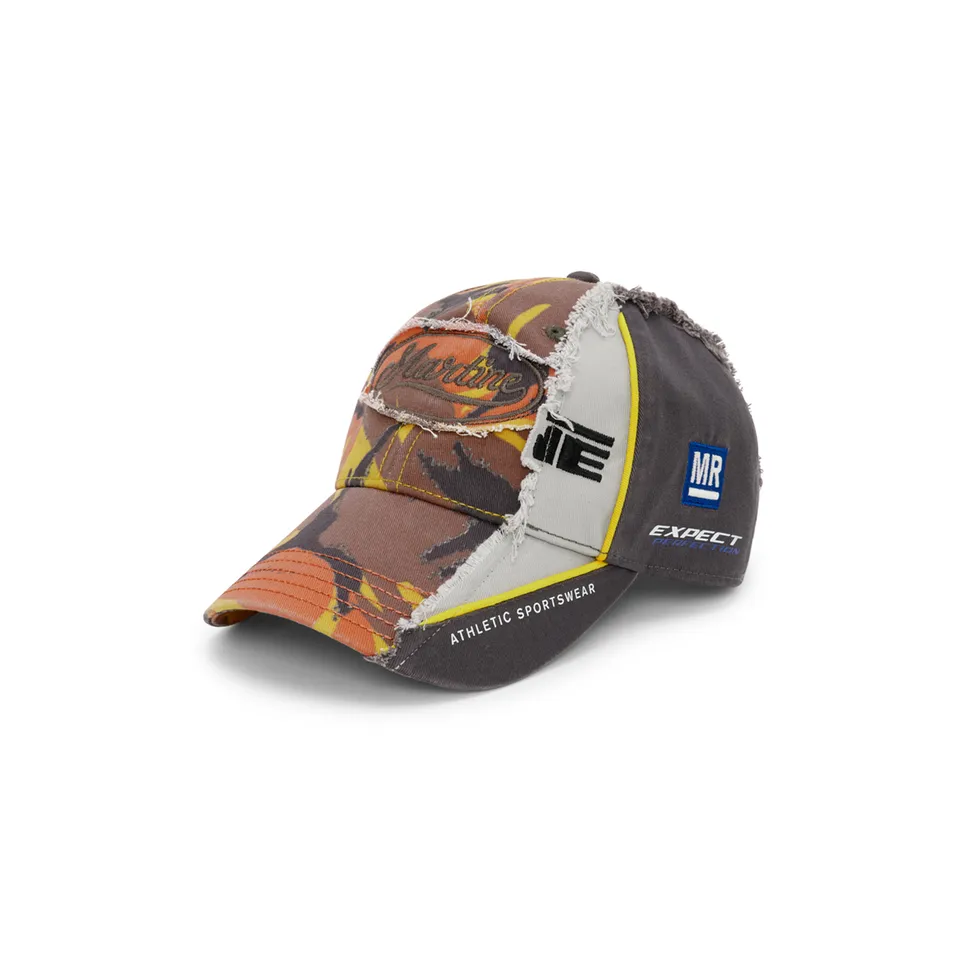 Martine Rose Collage Cap cappellino camo arancione cotone