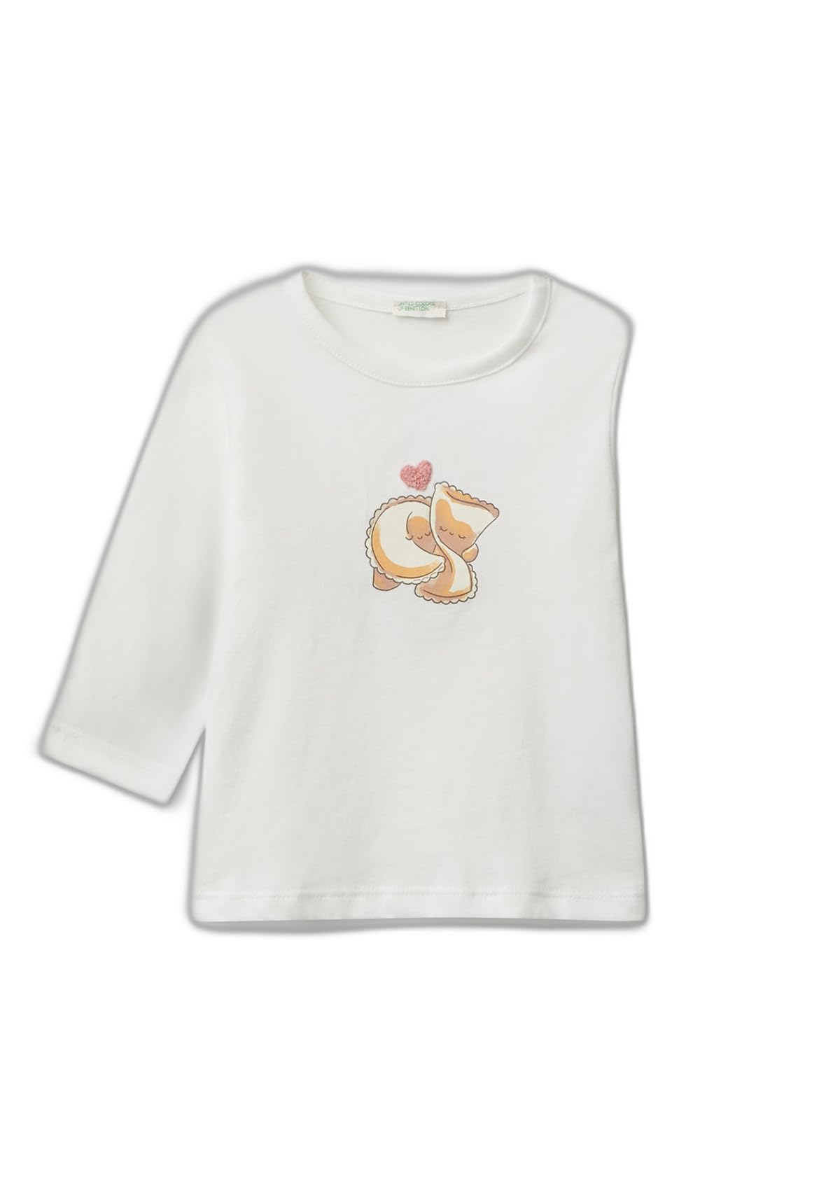Benetton T-Shirt Neonato Manica Lunga Cotone Bio 62 Patch