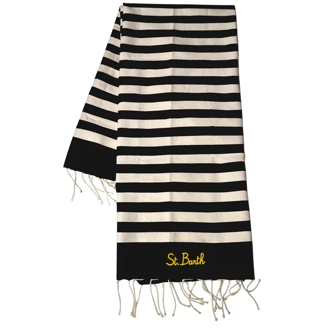 MC2 Saint Barth Foutas N Telo Mare Nero 100x200 cotone