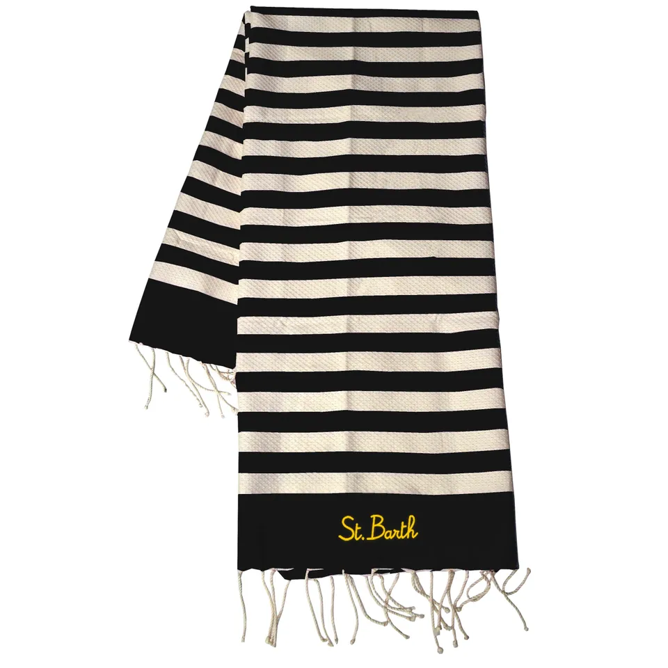 MC2 Saint Barth Foutas N Telo Mare Nero 100x200 cotone