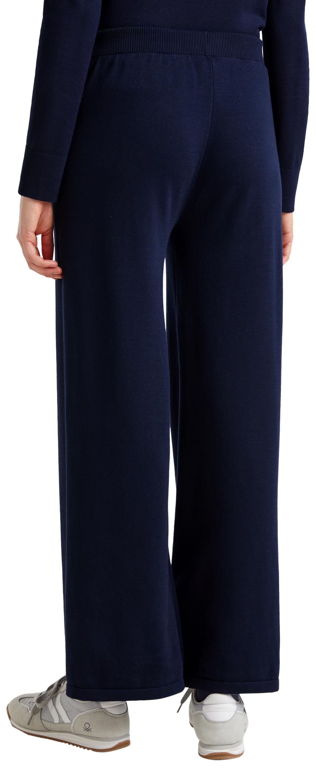 Benetton 1294DF00V Pantalone Donna Gamba Larga Elastico