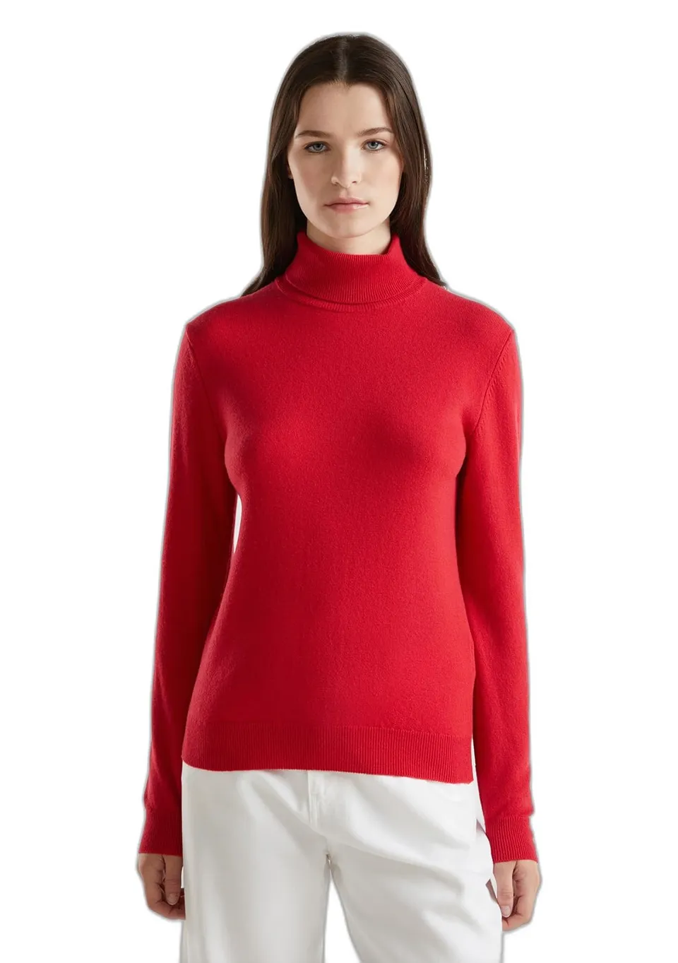 Benetton 1002d2348 Maglia Donna L Collo Alto Lana