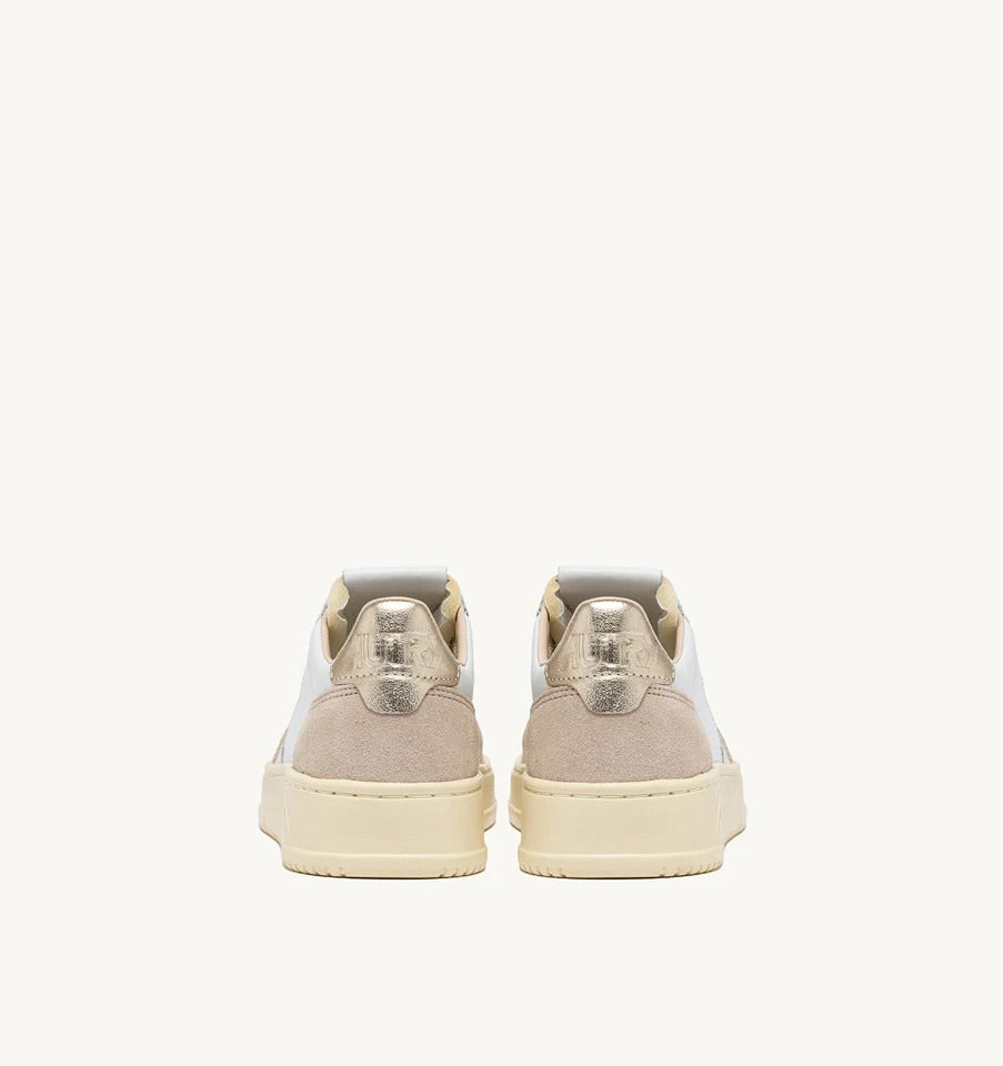 Autry Medalist Low AULW-LS75 Sneakers Donna White Beige Gold