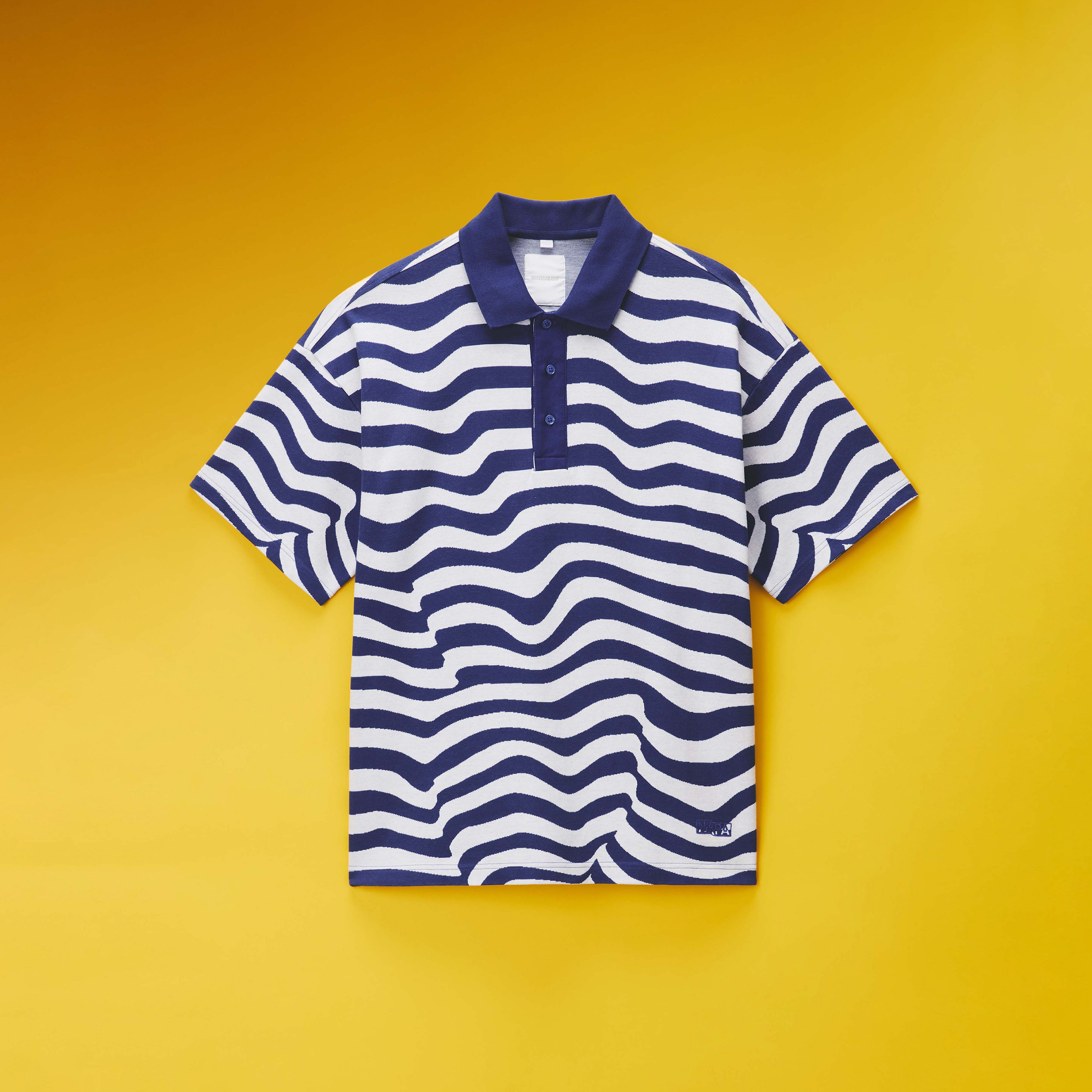 Martine Rose Ego S/S Polo Shirt polo righe blu cotone