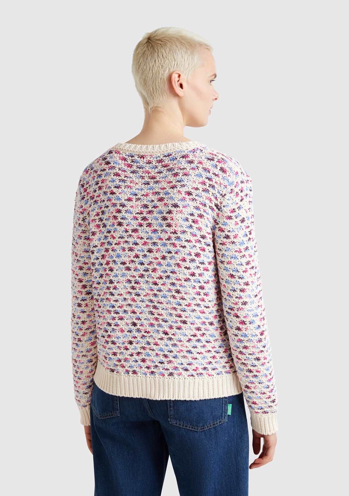 Benetton Maglieria 1198E10D8 Maglione Donna Girocollo Taglia M