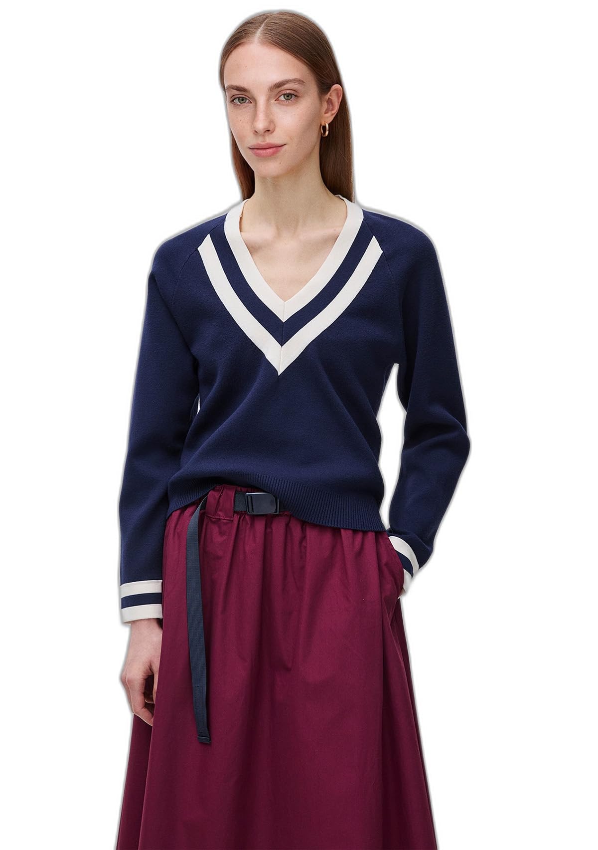 Benetton Maglieria 1z8ce403q maglia scollo a V boxy jacquard
